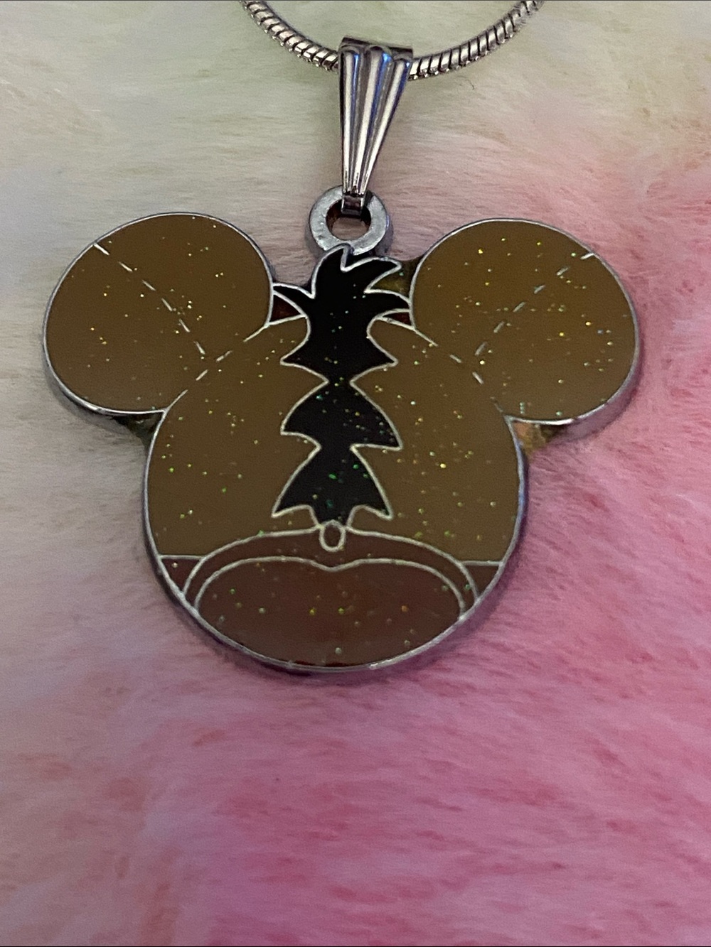 Disney Brown and Black Mickey Mouse Pendant Necklace
